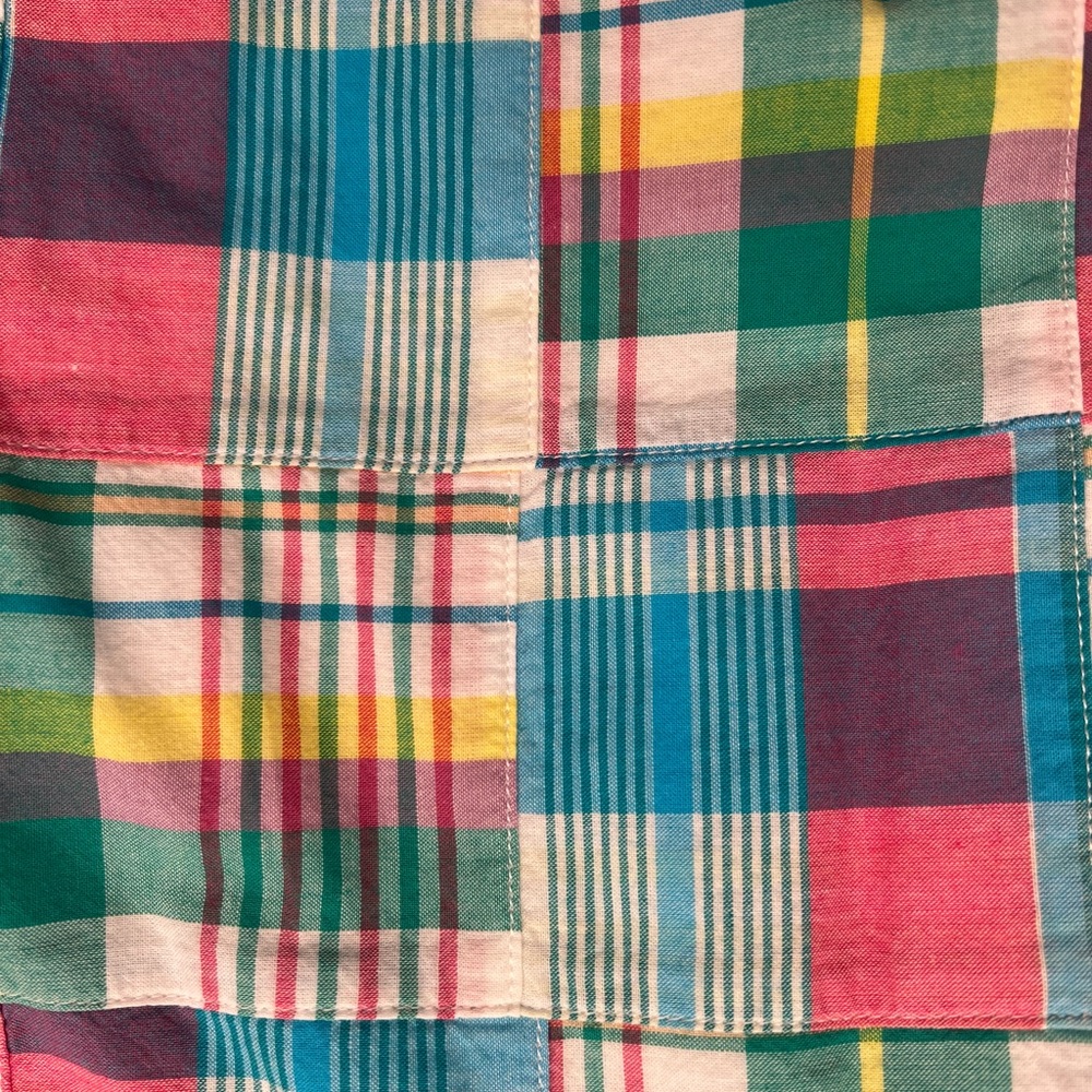 Madras plaid pencil skirt